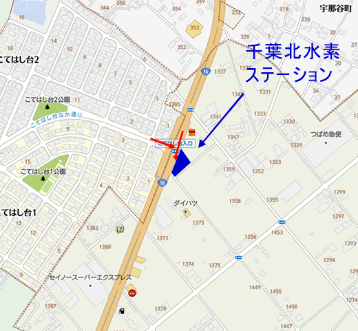 Chiba Kita Hydrogen Station Map