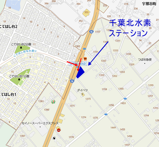 千葉北水素ステーション 地図