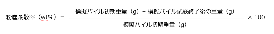 粉塵飛散率 計算式