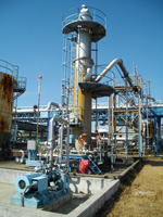 Gas recovery equipment at lorry station