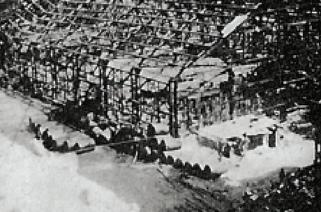 Showa Oil Refinery damaged by air raid