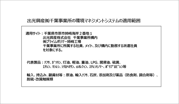 環境マネジメントシステム適用範囲