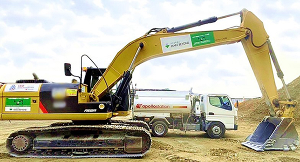 IRDを使用して走行する建設機械（イメージ）