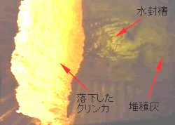 炉底に堆積したクリンカ灰：（3）