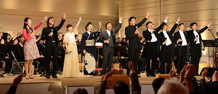14年度の盛岡収録では、豪華ゲストによる競演、地元合唱団の演奏に会場は大盛り上がりでした。