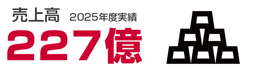 売上高：2025年度 227億円