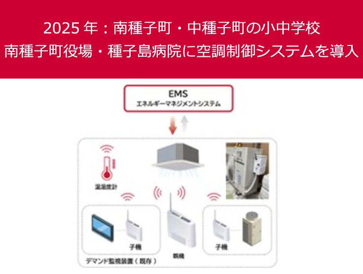 2025年:南種子町・中種子町の小中学校南種子町役場・種子島病院に空調制御システムを導入